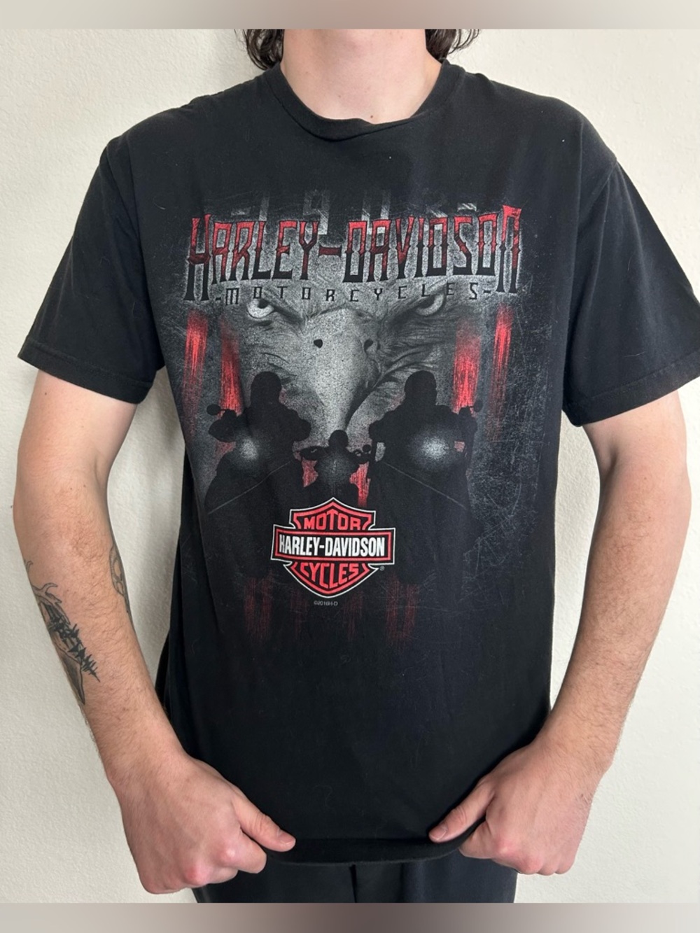 HARLEY DAVIDSON Thunder Mountain Colorado T-Shirt Black Size XL Double-Sided